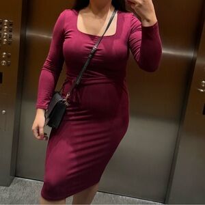 Elegant Burgundy Dress